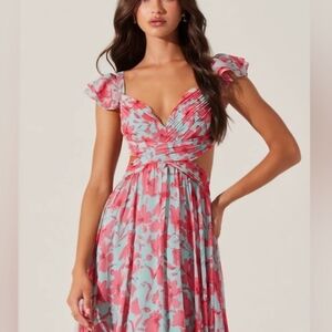 Astr The Label Primrose Floral Strappy Back Maxi Dress